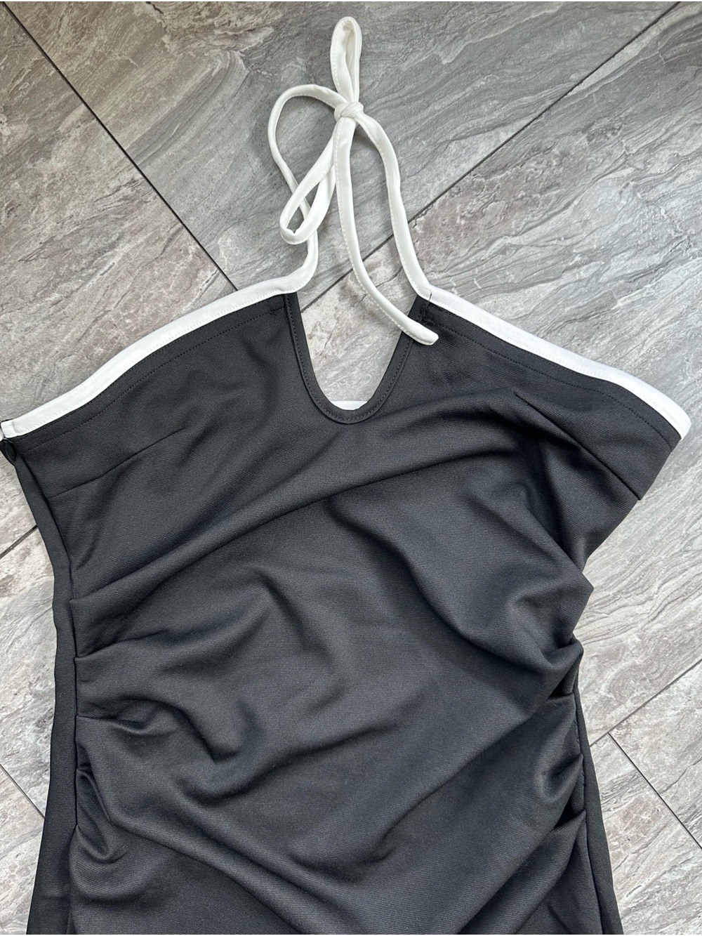 CIDER‎ Strapless Tube Bodycon Midi Dress Ruched Tie Knotted 0166 - Picture 4 of 10